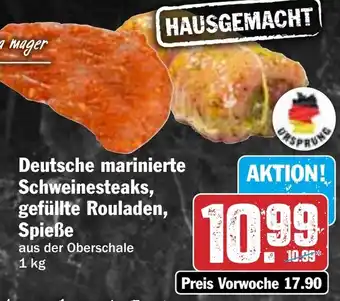 HIT Deutsche marinierte Schweinesteaks, gefüllte Rouladen, Spieße Angebot
