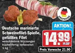 HIT Deutsche marinierte Schweinefilet-Spieße, gefülltes Filet Angebot