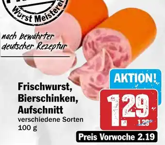HIT Frischwurst, Bierschinken, Aufschnitt Angebot