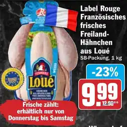 HIT Label Rouge Französisches frisches Freiland- Hähnchen aus Loué Angebot