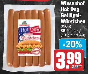 HIT Wiesenhof Hot Dog Geflügel- Würstchen Angebot
