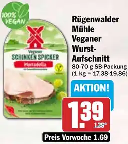 HIT Rügenwalder Mühle Veganer Wurst Aufschnitt Angebot