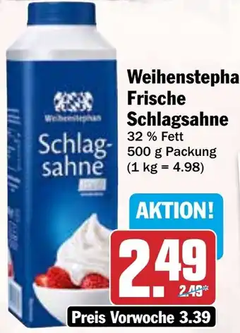 HIT Weihenstephan Frische Schlagsahne Angebot