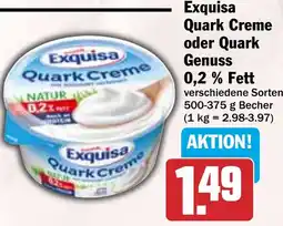 HIT Exquisa Quark Creme oder Quark Genuss 0,2% Fett Angebot