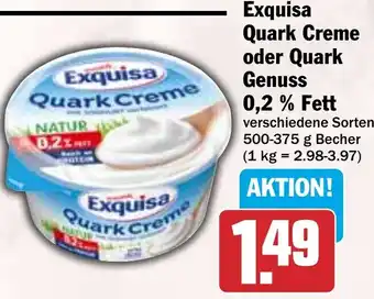HIT Exquisa Quark Creme oder Quark Genuss 0,2% Fett Angebot