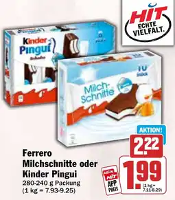 HIT Ferrero Milchschnitte oder Kinder Pingui Angebot