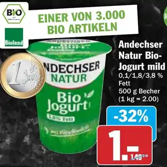 HIT Andechser Natur Bio Jogurt mild Angebot