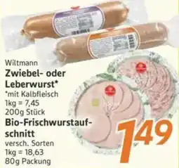 inkoop Wiltmann Zwiebel- oder Leberwurst oder Bio-Frischwurstaufschnitt Angebot