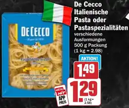 HIT De Cecco Italienische Pasta oder Pastaspezialitäten Angebot