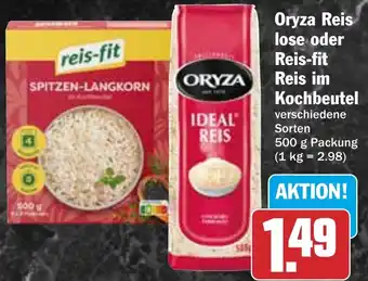 HIT Oryza Reis lose oder Reis-fit Reis im Kochbeutel Angebot