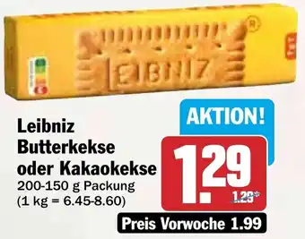 HIT Leibniz Butterkekse oder Kakaokekse Angebot