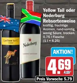 HIT Yellow Tail oder Nederburg Rebsortenweine Angebot