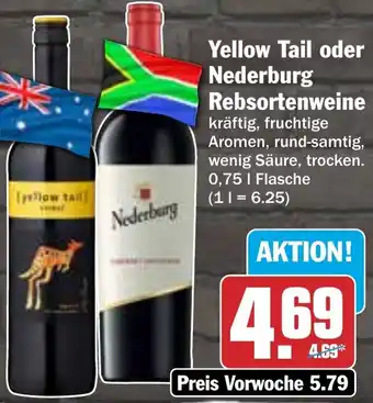 HIT Yellow Tail oder Nederburg Rebsortenweine Angebot