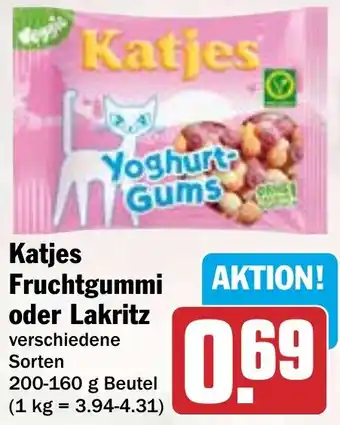 HIT Katjes Fruchtgummi oder Lakritz Angebot