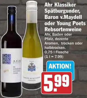 HIT Ahr Klassiker Spätburgunder, Baron v.Maydell oder Young Poets Rebsortenweine Angebot
