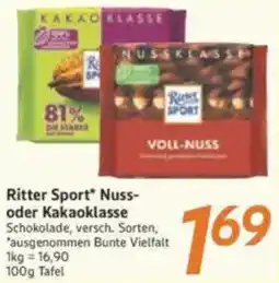 inkoop Ritter Sport Nuss- oder Kakaoklasse Angebot