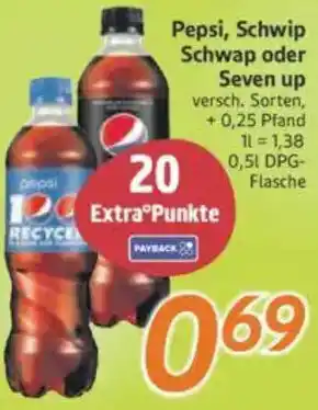 inkoop Pepsi, Schwip Schwap oder Seven up Angebot