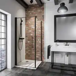 toom Baumarkt Schulte Drehtür inklusive Seitenwand 'Alexa Style 2.0' mattschwarz 90 x 90 cm Angebot