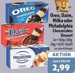 Aktiv Irma Oreo, Daim, Milka oder Philadelphia Cheesecakes Dessert Angebot
