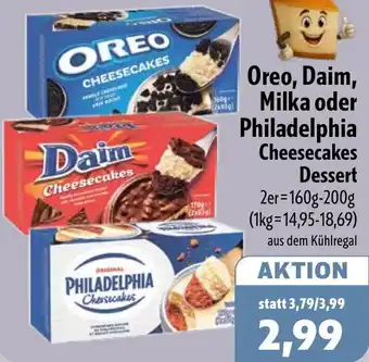 Aktiv Irma Oreo, Daim, Milka oder Philadelphia Cheesecakes Dessert Angebot