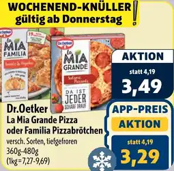 Aktiv Irma Dr.Oetker La Mia Grande Pizza oder Familia Pizzabrötchen Angebot