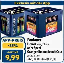 Aktiv Irma Paulaner Limo oder Spezi Orangenlimonade mit Cola Angebot