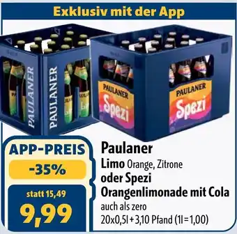 Aktiv Irma Paulaner Limo oder Spezi Orangenlimonade mit Cola Angebot