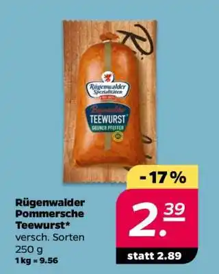 NETTO Rügenwalder Pommersche Teewurst Angebot