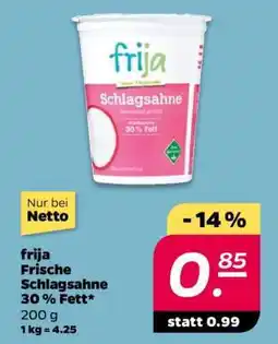 NETTO frija Frische Schlagsahne 30 % Fett Angebot
