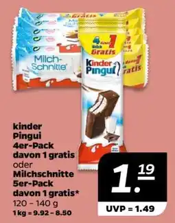 NETTO kinder Pingui 4er-Pack oder Milchschnitte 5er-Pack Angebot