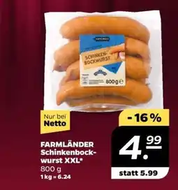 NETTO FARMLÄNDER Schinkenbockwurst XXL Angebot