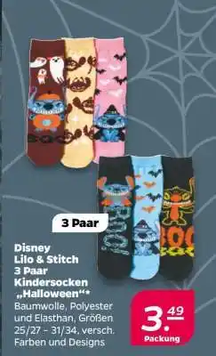 NETTO Disney Lilo & Stitch 3 Paar Kindersocken „Halloween“ Angebot
