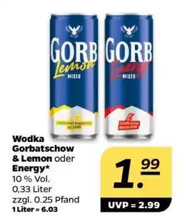 NETTO Wodka Gorbatschow & Lemon oder Energy Angebot
