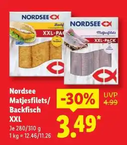 Lidl Nordsee Matjesfilets/ Backfisch XXL Angebot