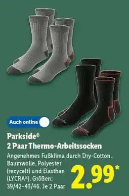 Lidl Parkside 2 Paar Thermo-Arbeitssocken Angebot