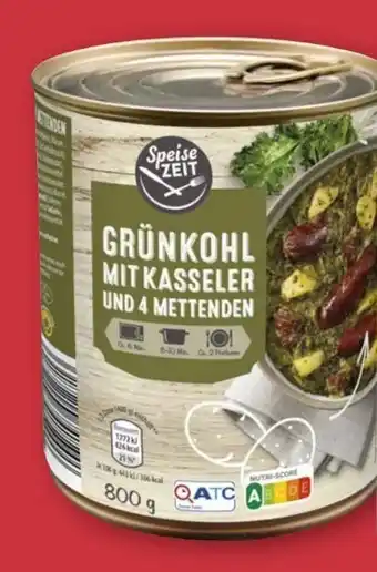 Aldi Nord Speise Zeit Grünkohl mit Kasseler und 4 Mettenden Angebot