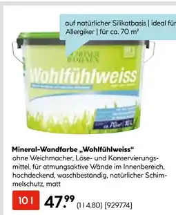 Hellweg Mineral-wandfarbe wohlfühlweiss Angebot