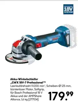 Hellweg Bosch akku-winkelschleifer „gwx 18v-7 professional“ Angebot