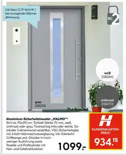 Hellweg Aluminium-sicherheitshaustür malmo weiß Angebot