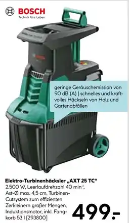 Hellweg Bosch elektro-turbinenhäcksler axt 25 tc Angebot