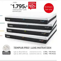 XXXLutz Tempur pro luxe matratzen Angebot