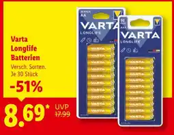 Lidl Varta longlife batterien aa Angebot