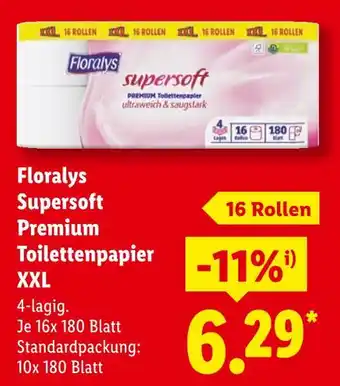 Lidl Florays supersoft premium toilettenpapier xxl Angebot