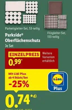 Lidl Parkside parkettgleiter-set Angebot