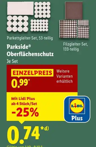 Lidl Parkside parkettgleiter-set Angebot