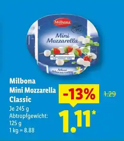 Lidl Milbona mini mozzarella classic Angebot