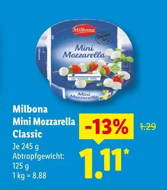 Lidl Milbona mini mozzarella classic Angebot