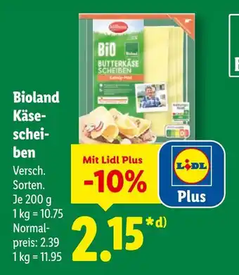 Lidl Milbona bioland käsescheiben Angebot