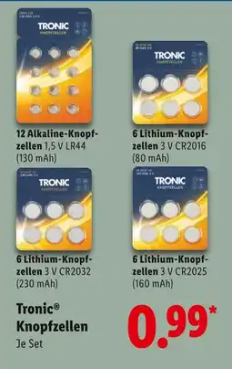 Lidl Tronic alkaline-knopfzellen Angebot