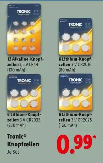 Lidl Tronic alkaline-knopfzellen Angebot
